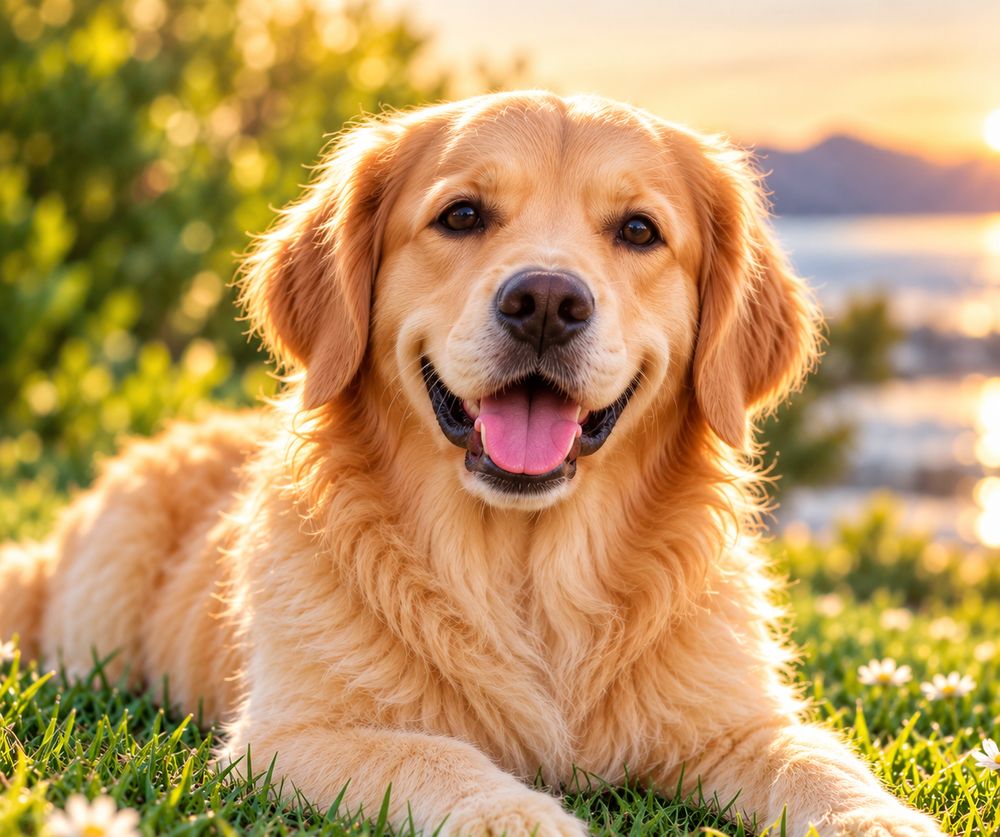Portrait of Troy, a Golden Retriever